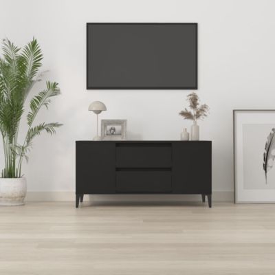 Meuble TV Noir 102x44,5x50 cm Bois d'ingénierie - Prolenta Premium