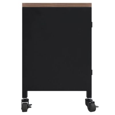 Meuble TV Noir 110x30x43 cm Fer et bois de pin massif - Prolenta Premium
