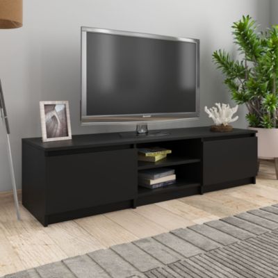 Meuble TV Noir 140x40x35,5 cm Bois d'ingénierie - Prolenta Premium