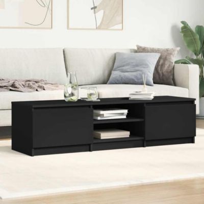 Meuble TV Noir 140x40x35,5 cm Bois d'ingénierie - Prolenta Premium