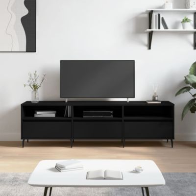Meuble TV noir 150x30x44,5 cm bois d'ingénierie - Prolenta Premium
