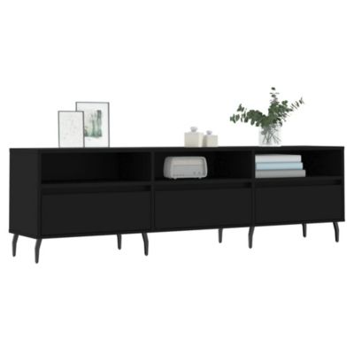Meuble TV noir 150x30x44,5 cm bois d'ingénierie - Prolenta Premium