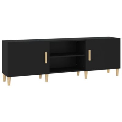 Meuble TV Noir 150x30x50 cm Bois d'ingénierie - Prolenta Premium