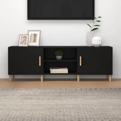 Meuble TV Noir 150x30x50 cm Bois d'ingénierie - Prolenta Premium