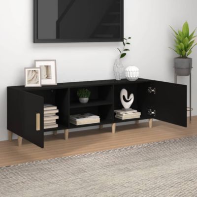 Meuble TV Noir 150x30x50 cm Bois d'ingénierie - Prolenta Premium