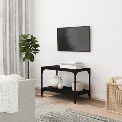 Meuble TV Noir 60x33x41 cm Bois d'ingénierie et acier - Prolenta Premium