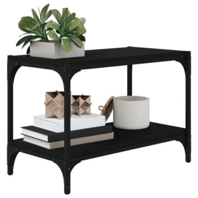 Meuble TV Noir 60x33x41 cm Bois d'ingénierie et acier - Prolenta Premium