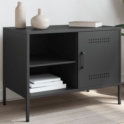 Meuble TV noir 68x39x50,5 cm acier - Prolenta Premium