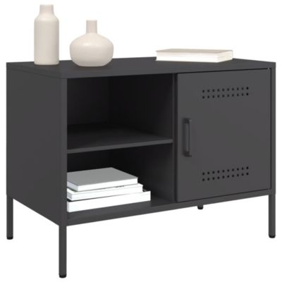 Meuble TV noir 68x39x50,5 cm acier - Prolenta Premium
