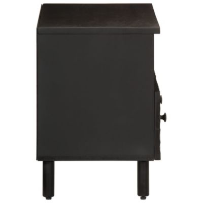 Meuble TV noir 70x33x46 cm bois massif de manguier - Prolenta Premium
