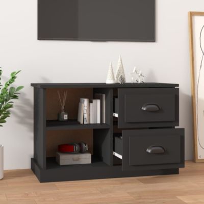 Meuble TV noir 73x35,5x47,5 cm bois d'ingénierie - Prolenta Premium