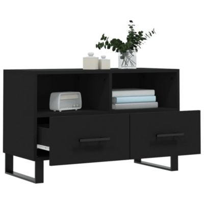 Meuble TV Noir 80x36x50 cm Bois d'ingénierie - Prolenta Premium