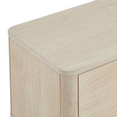 Meuble TV Nyborg avec 3 portes et 2 niches - Chêne massif et MDF - Naturel