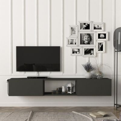 Meuble TV Paltamo 180 x 31 x 29,5 cm anthracite en.casa
