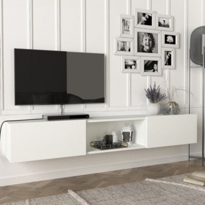 Meuble TV Paltamo 180 x 31 x 29,5 cm blanc en.casa