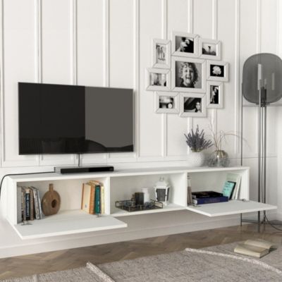 Meuble TV Paltamo 180 x 31 x 29,5 cm blanc en.casa