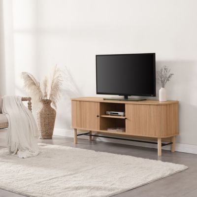 Meuble TV à portes coulissantes en bois 150 cm - Lino