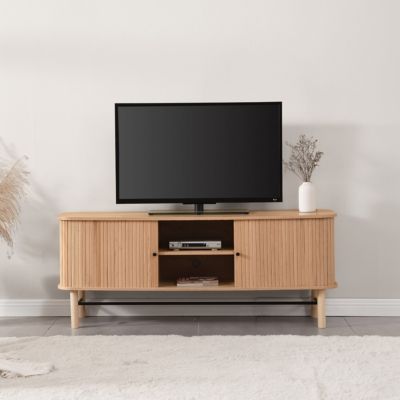 Meuble TV à portes coulissantes en bois 150 cm - Lino