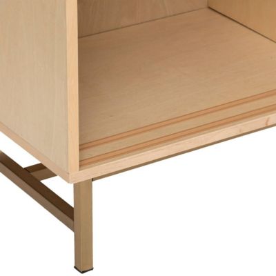Meuble TV "Rayo" - bouleau & acajou - finition laquée 50x140 cm - Atmosphera
