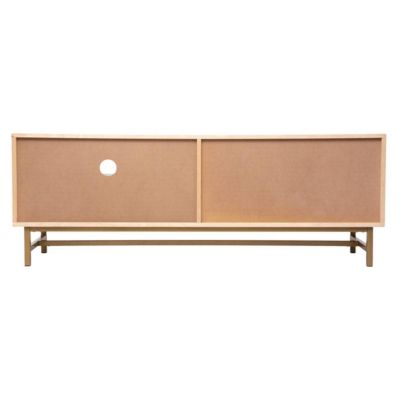 Meuble TV "Rayo" - bouleau & acajou - finition laquée 50x140 cm - Atmosphera