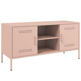 Meuble TV rose 100,5x39x50,5 cm acier - Prolenta Premium