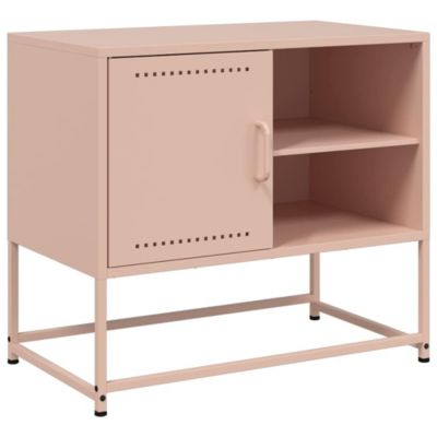 Meuble TV rose 68x39x60,5 cm acier - Prolenta Premium