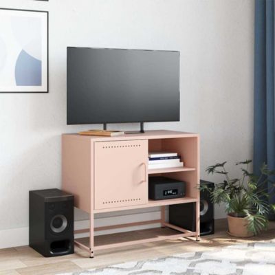 Meuble TV rose 68x39x60,5 cm acier - Prolenta Premium