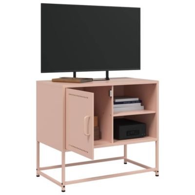 Meuble TV rose 68x39x60,5 cm acier - Prolenta Premium