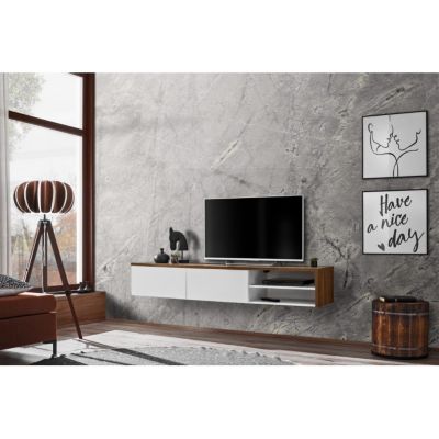 Meuble TV "RTV Dallas" 180cm Blanc & Chêne