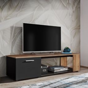 Meuble TV "RTV Maze I" 150cm Noir & Naturel