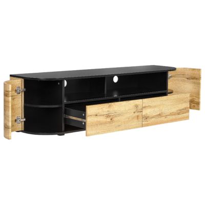 Meuble TV rustique en mdf bois clair JEROME