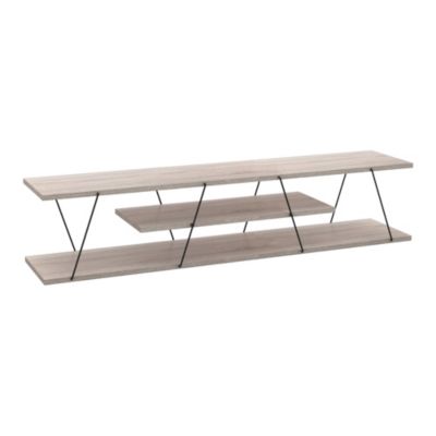 Meuble TV Säffle 143 x 33 x 30 cm effet chêne noir  en.casa
