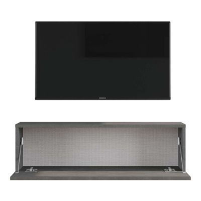 meuble tv serit antique gris foncé mélaminé 100x31,5x29,6 cm