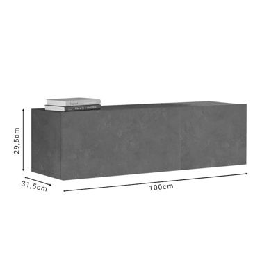 meuble tv serit antique gris foncé mélaminé 100x31,5x29,6 cm