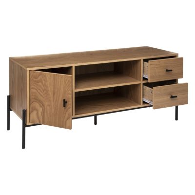 Meuble TV Simon en MDF - Noir et bois