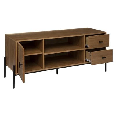 Meuble TV Simon en MDF - Noir et bois