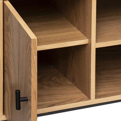 Meuble TV Simon en MDF - Noir et bois