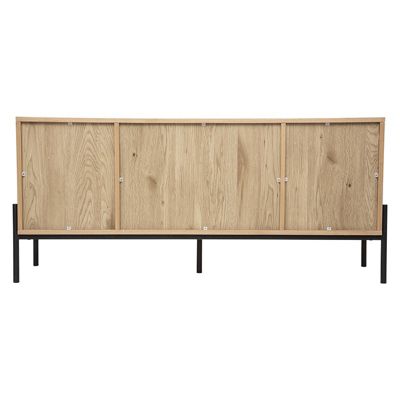 Meuble TV Simon en MDF - Noir et bois