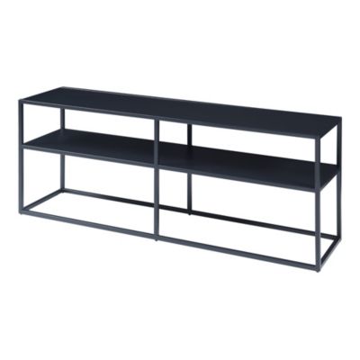 Meuble TV Solund acier 120 x 30 x 46 cm noir en.casa