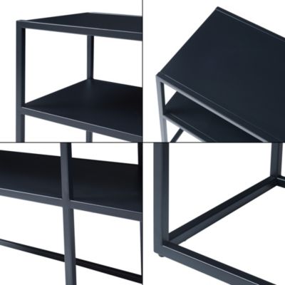Meuble TV Solund acier 120 x 30 x 46 cm noir en.casa