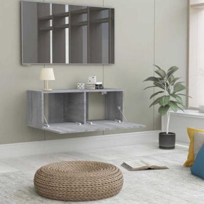 Meuble TV sonoma gris 80x30x30 cm bois d'ingénierie - Prolenta Premium