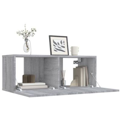 Meuble TV sonoma gris 80x30x30 cm bois d'ingénierie - Prolenta Premium