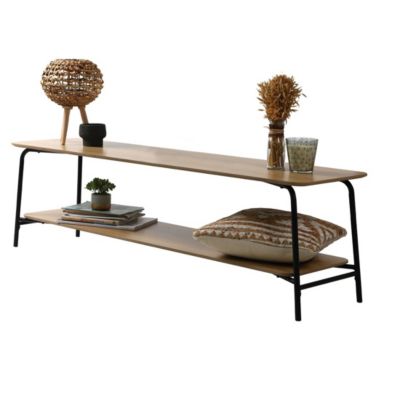 Meuble TV style classique coloris chêne clair - dimensions 150x40xH44cm