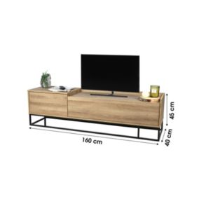 Meuble TV style design avec une porte et un tiroir - dimensions 160x40xH45cm