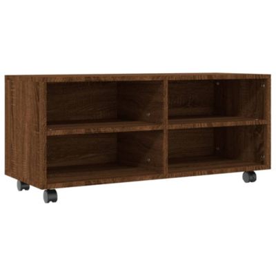 Meuble TV sur roulettes Chêne marron 90x35x35cm Bois ingénierie - Prolenta Premium