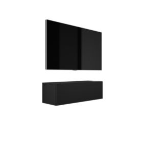 Meuble TV Suspendu, 100 X 34 X 32 Cm, Noir Mat