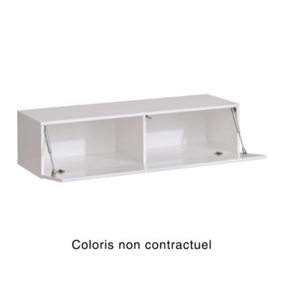 Meuble TV suspendu 120cm coloris noir collection SWITCH. Finitions brillantes.
