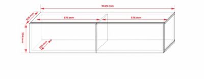 Meuble TV Suspendu, 140 X 34 X 32 Cm, Blanc / Blanc Brillant
