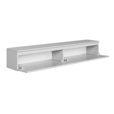 Meuble TV suspendu 175 cm 2 portes grège BEMMI