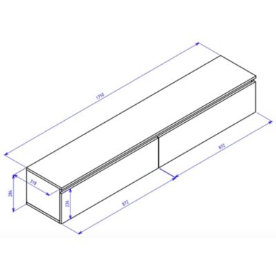 Meuble TV suspendu 175 cm 2 portes grège BEMMI